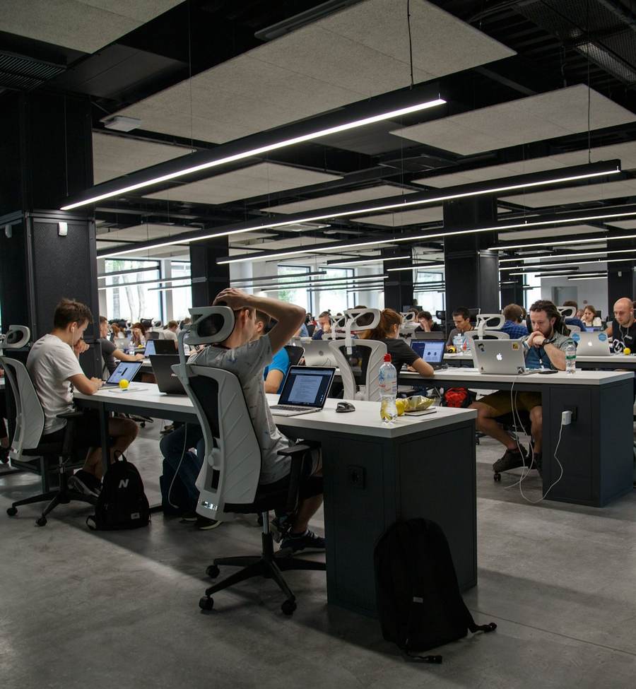 An open-plan operations floor at working scale